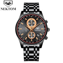 Load image into Gallery viewer, NEKTOM Men Watch Chronograph Sport Watches Top Brand Luxury Waterproof Full Steel Quartz Gold Clock  Relogio Masculino Naviforce