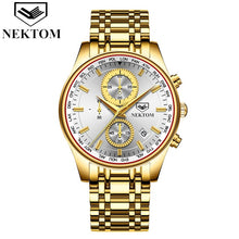 Load image into Gallery viewer, NEKTOM Men Watch Chronograph Sport Watches Top Brand Luxury Waterproof Full Steel Quartz Gold Clock  Relogio Masculino Naviforce