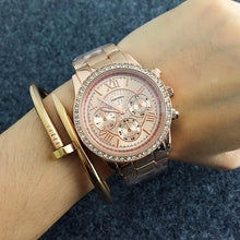 Load image into Gallery viewer, relogio CONTENA Crystal Diamond Watch Luxury Rose Gold Women Watches Fashion Women&#39;s Watches Full Steel Wrist watch Clock saat